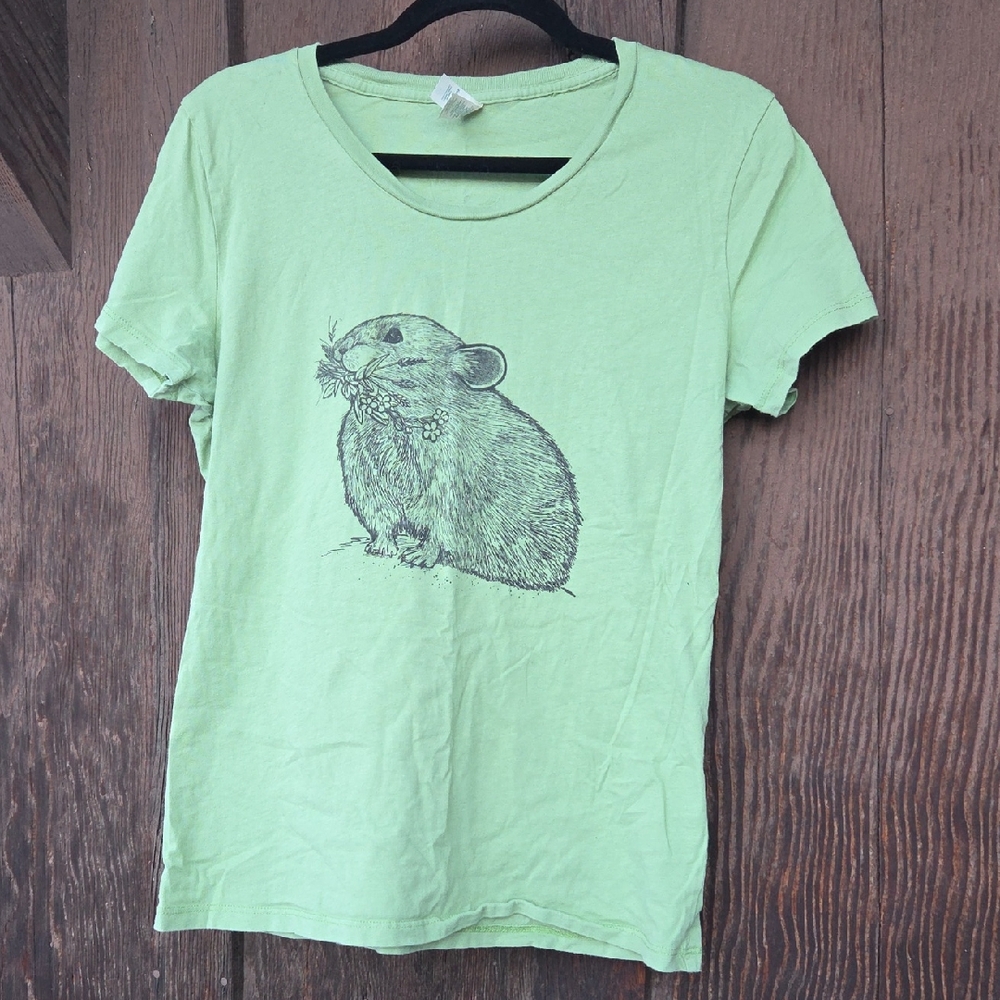 Charming Light Green Graphic Tee